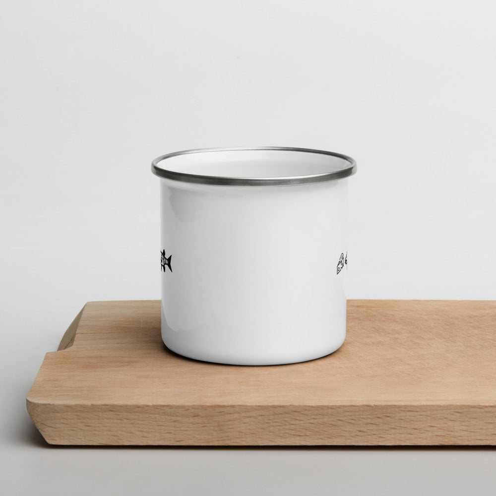 Catch & Cook Customs - Wisconsin Skis N' Cheese™ Enamel Camp, Catch, & Cook Mug