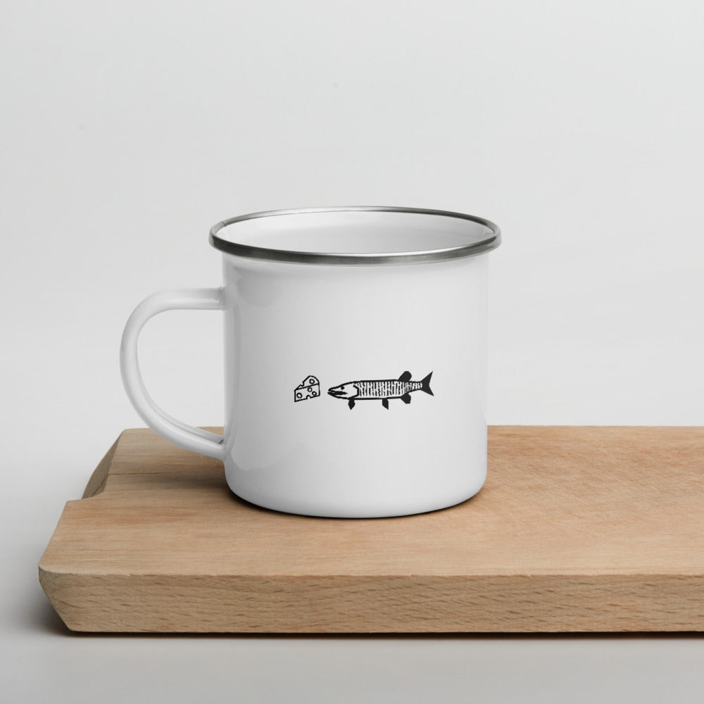 Catch & Cook Customs - Wisconsin Skis N' Cheese™ Enamel Camp, Catch, & Cook Mug