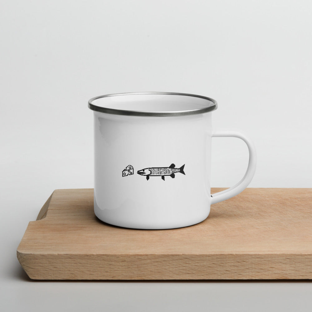 Catch & Cook Customs - Wisconsin Skis N' Cheese™ Enamel Camp, Catch, & Cook Mug