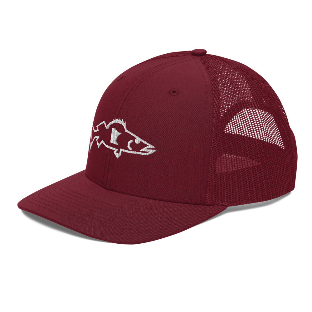 Catch & Cook Customs - Minnesota NiceWater Walleye Trucker Snapback - Gill Red