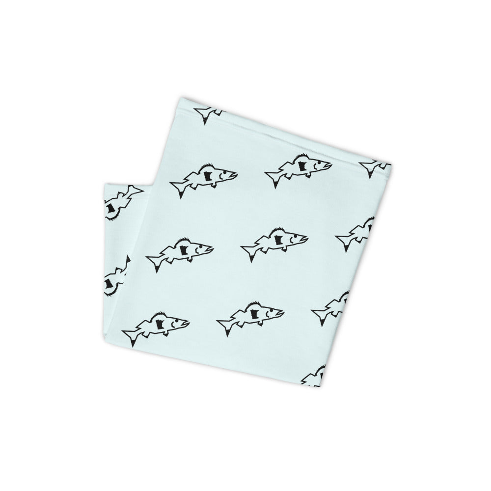 Catch & Cook Customs - SunStealth™ Minnesota NiceWater Walleye Neck Gaiter - Light Sky Blue