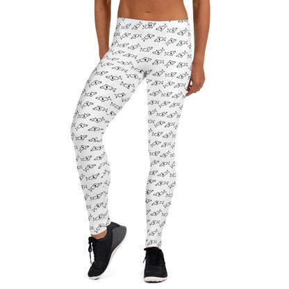 Catch & Cook Customs - Minnesota NiceWater Walleye Pattern Leggings - White/Black