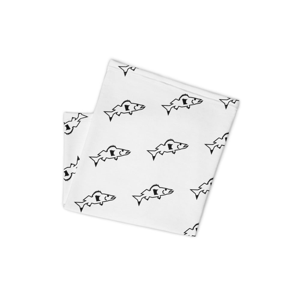 Catch & Cook Customs - SunStealth™ Minnesota NiceWater Walleye Neck Gaiter - White & Black