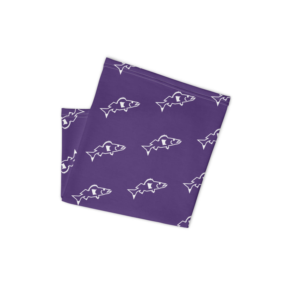 Catch & Cook Customs - SunStealth™ Minnesota NiceWater Walleye Fishing Neck Gaiter - Gameday Purple